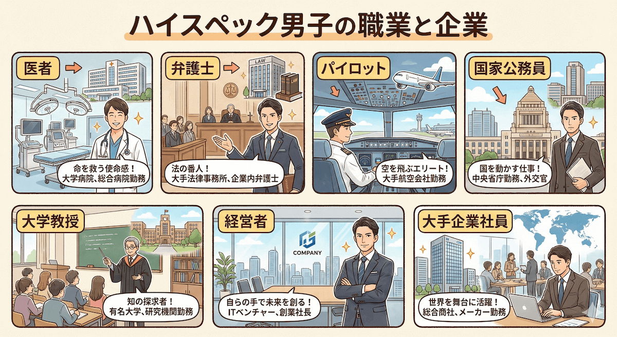 ハイスペック男子の職業と企業