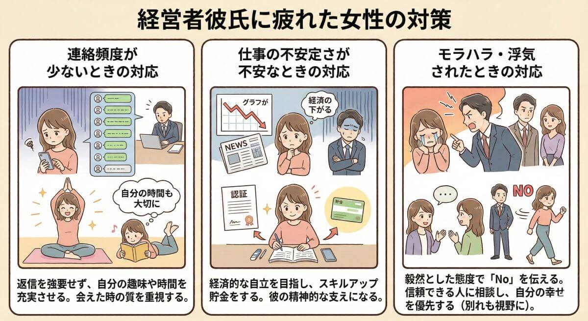経営者彼氏に疲れた女性の対策