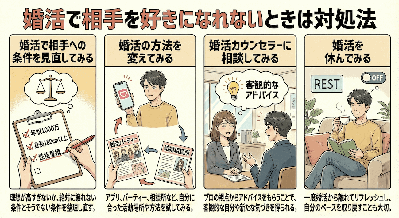 婚活で相手を好きになれないときはどうすればいいのか