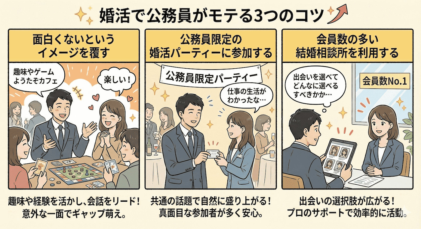 婚活で公務員がモテる3つのコツ