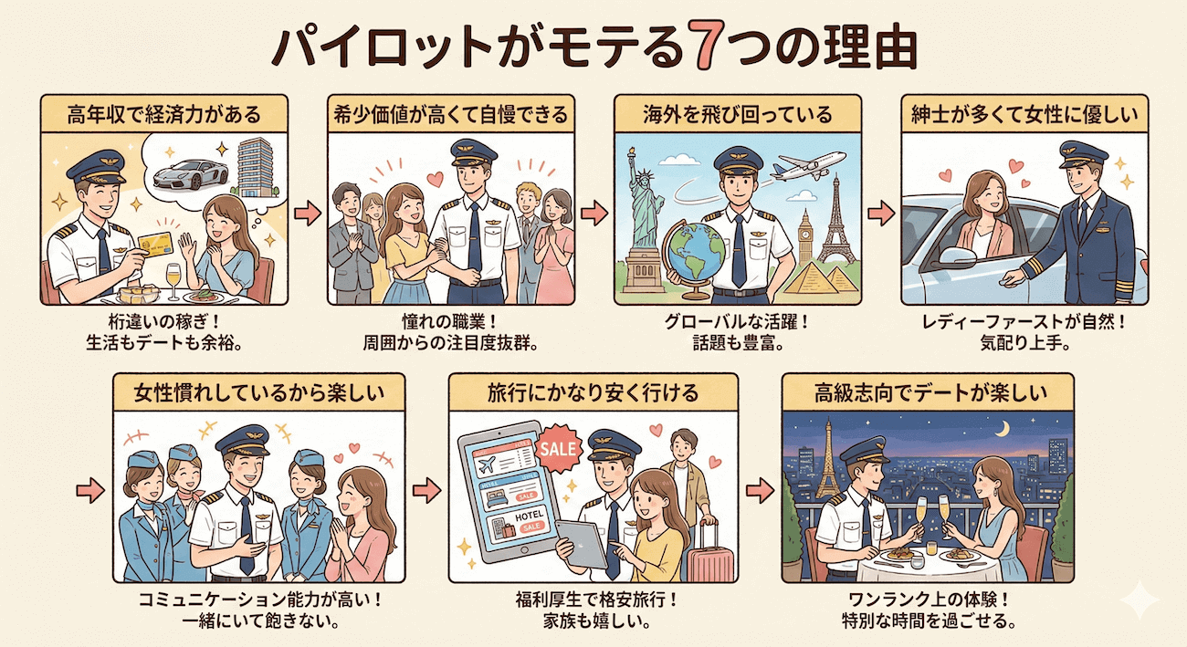 パイロットがモテる7つの理由