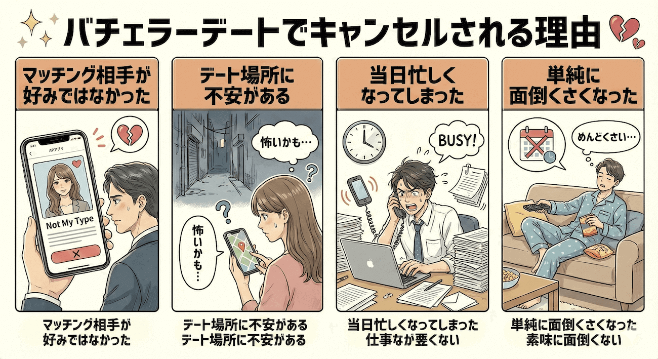 バチェラーデートでキャンセルされる理由