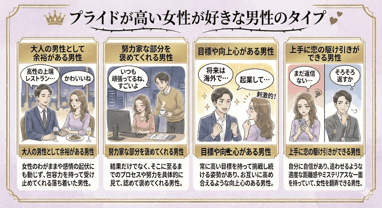 プライドが高い女性が好きな男性のタイプ