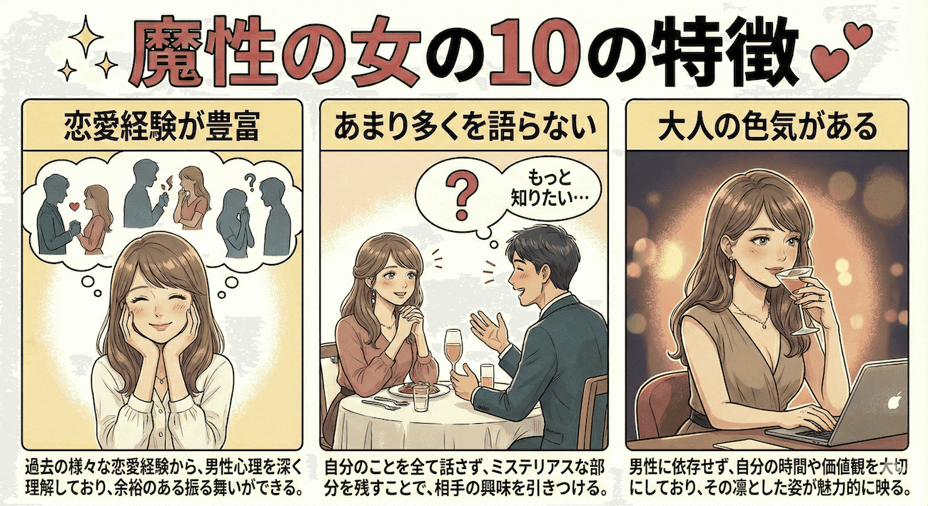 魔性の女の特徴｜恋愛経験が豊富