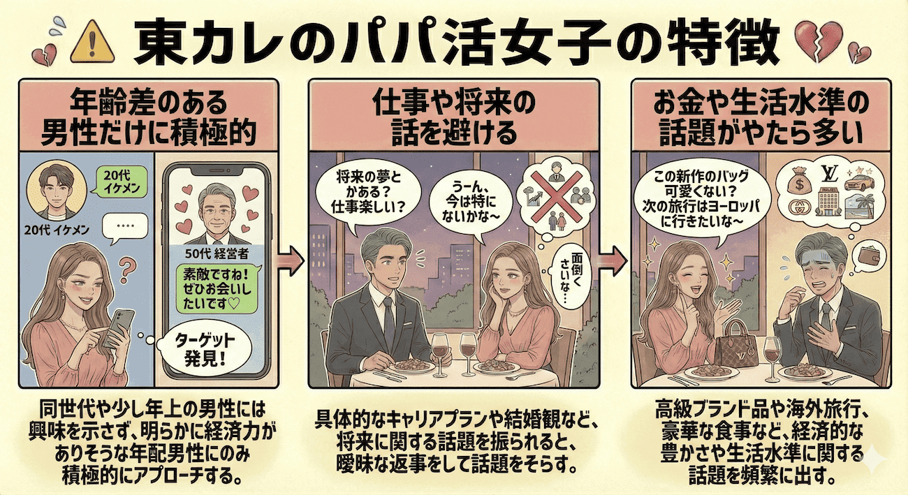 東カレデートの女性の要注意人物｜パパ活女子