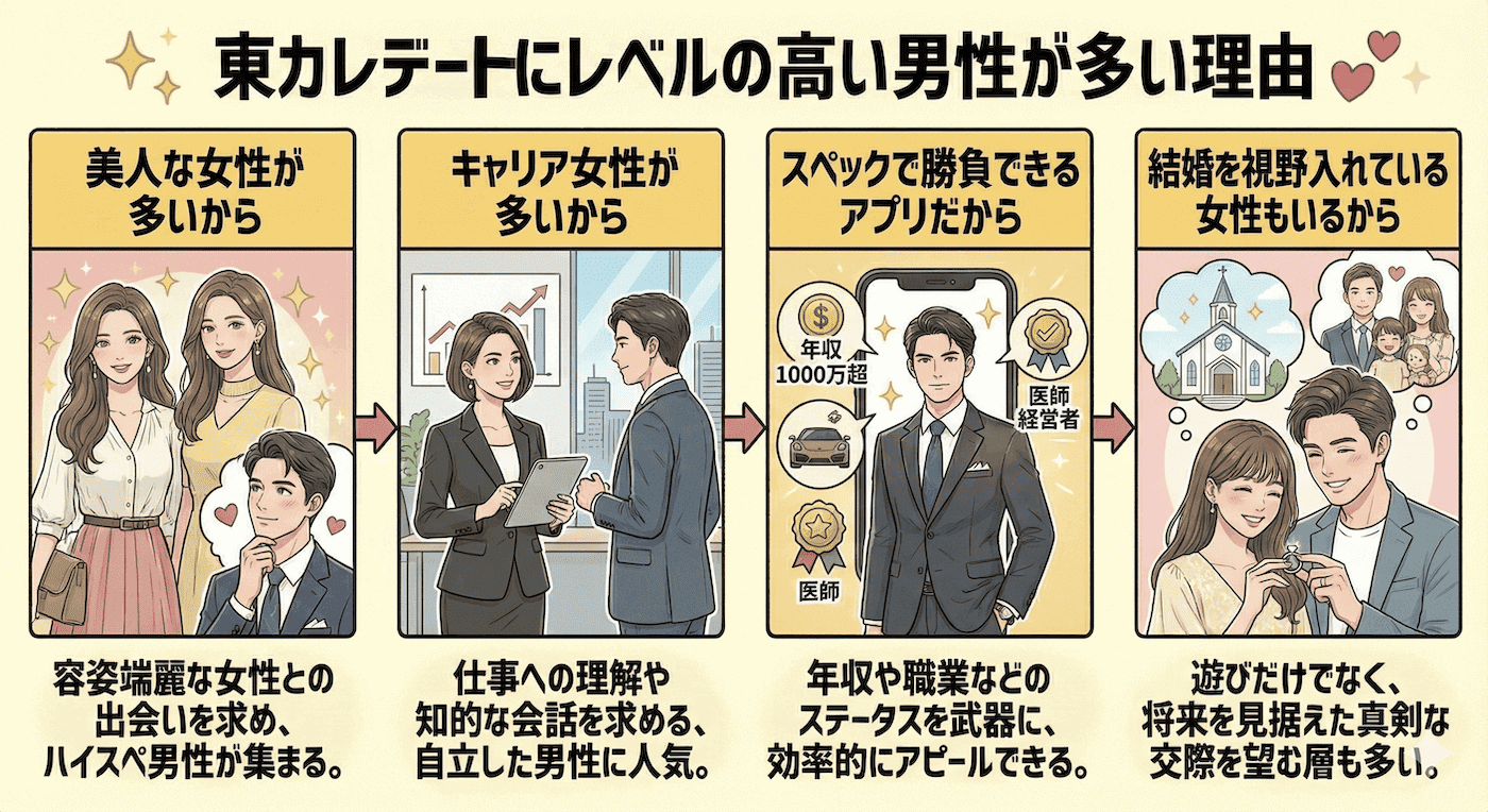 東カレデートにレベルの高い男性が多い理由
