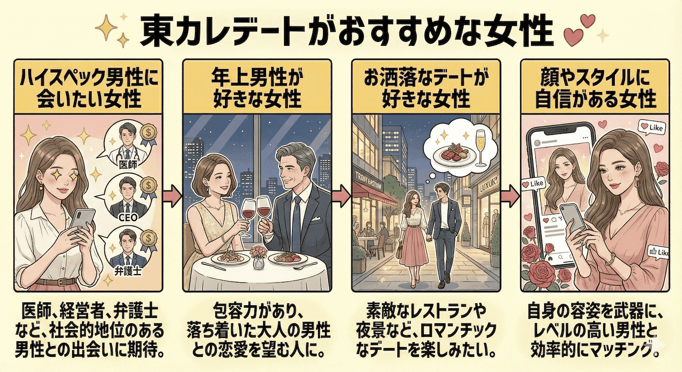 東カレデートがおすすめな女性