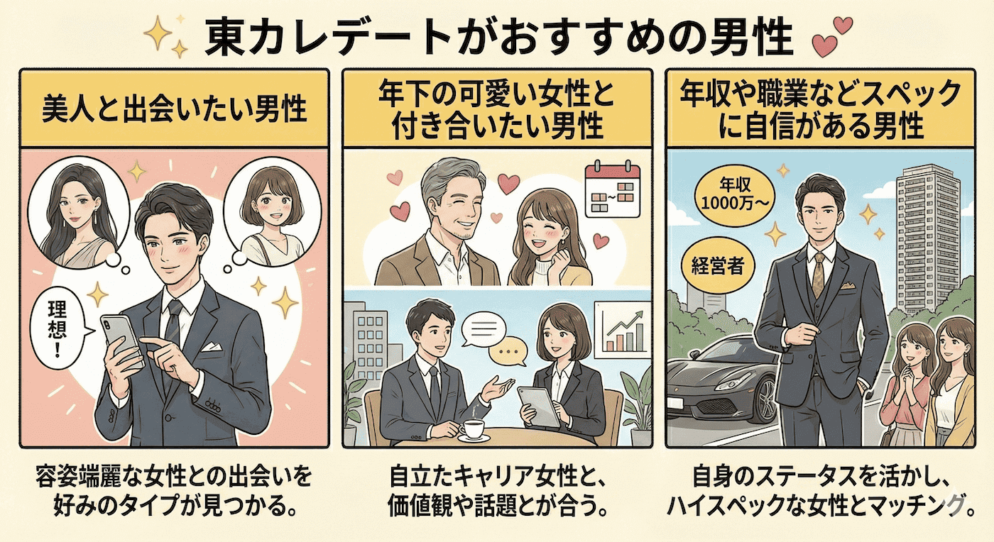 東カレデートがおすすめの男性