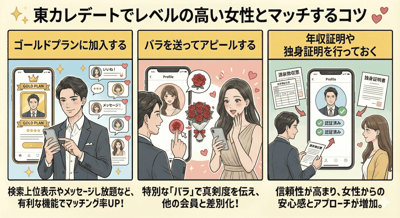 東カレデートでレベルの高い女性とマッチするコツ
