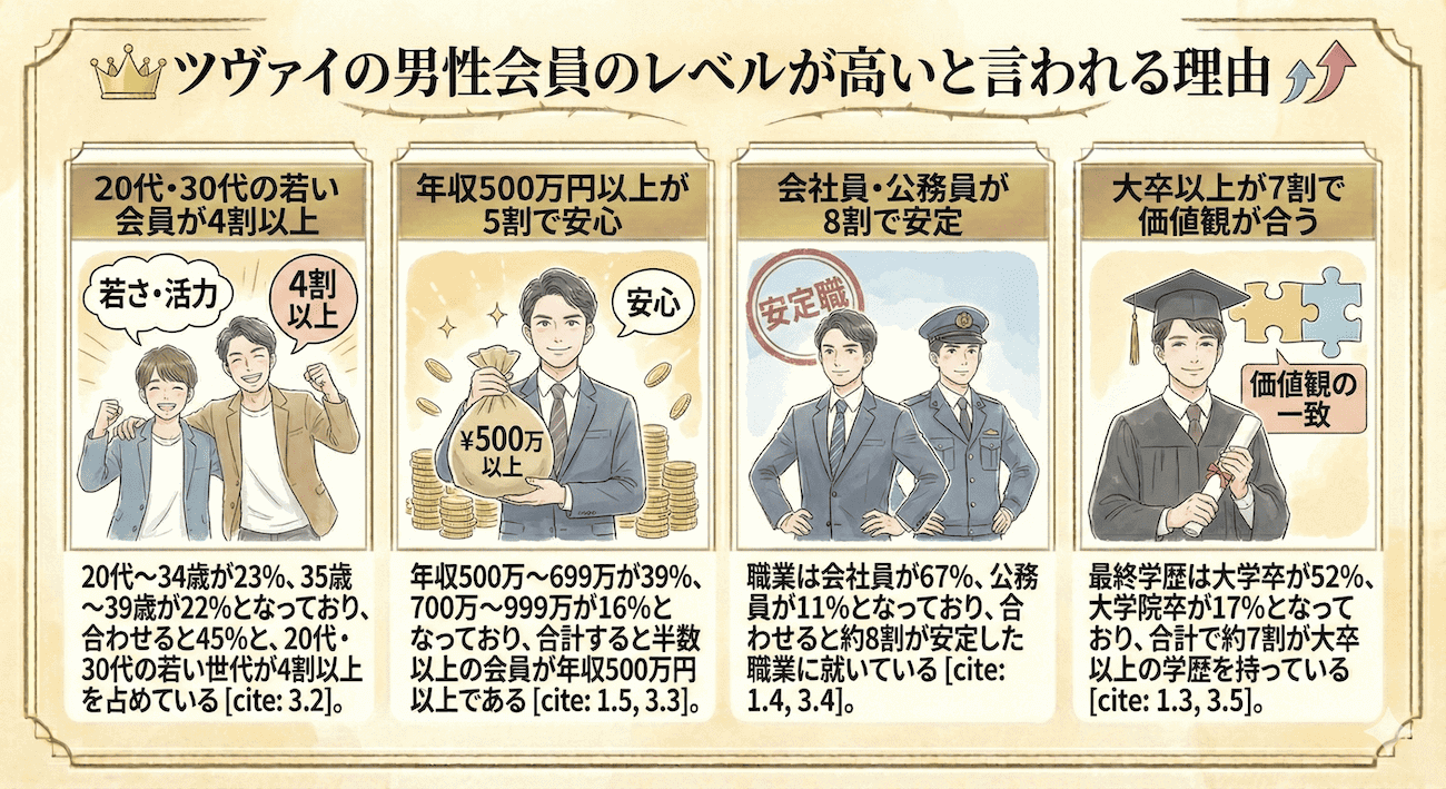 ツヴァイの男性のレベルが高い理由