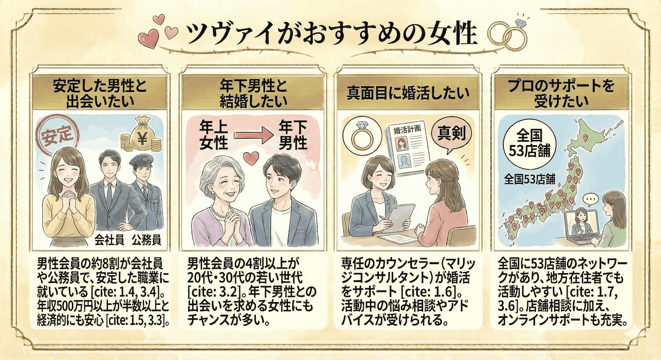 ツヴァイがおすすめの女性