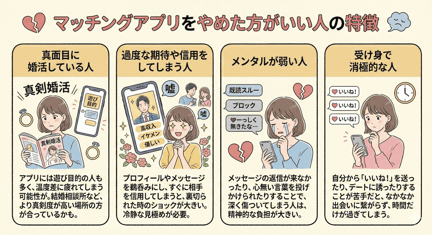 マッチングアプリをやめた方がいい人の特徴