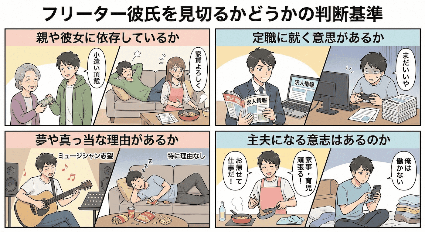 フリーター彼氏を見切るかどうかの判断基準