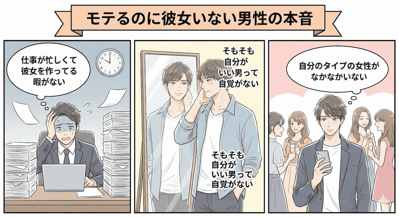 モテるのに彼女いない男性の本音