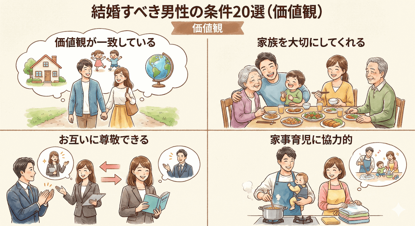 結婚すべき男性の条件20選（価値観）