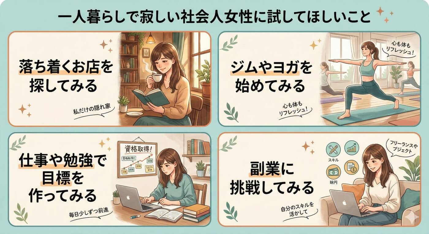 一人暮らしで寂しい社会人女性に試してほしいこと7選