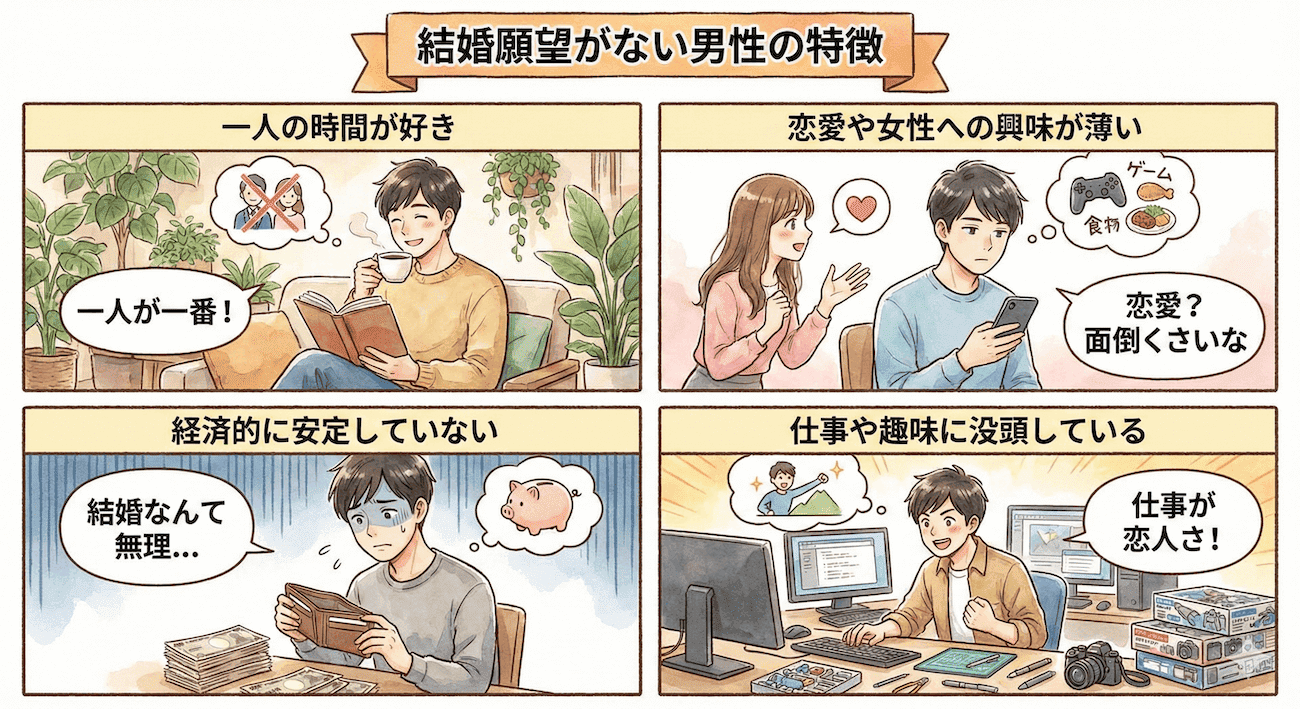 結婚願望がない男性の特徴