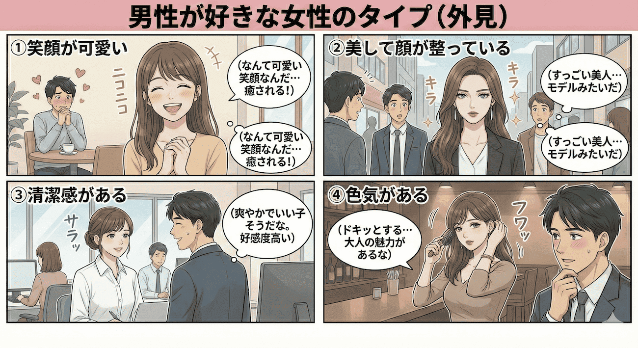 男性が好きな女性のタイプ（外見）