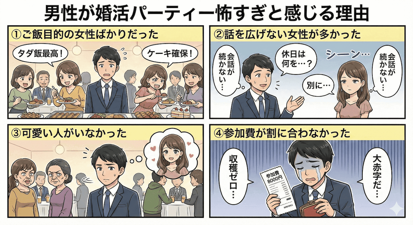 男性が婚活パーティー怖すぎと感じる理由