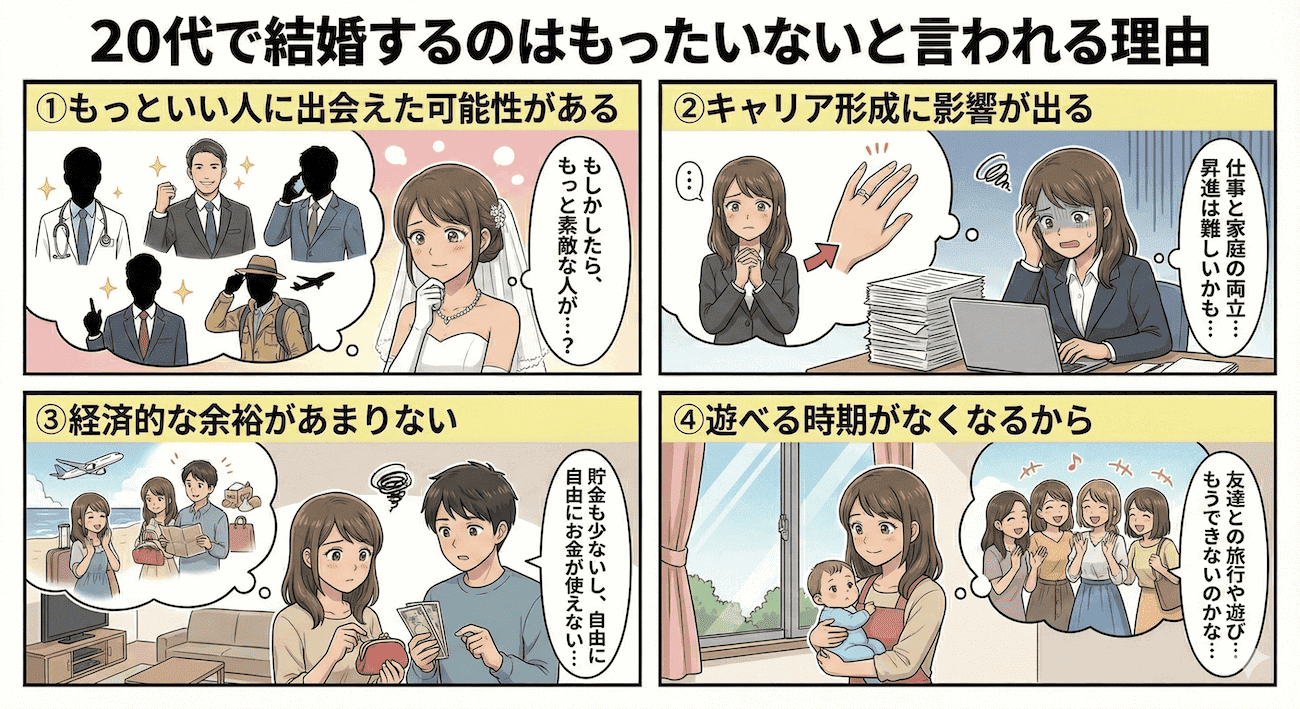 20代で結婚するのはもったいないと言われる理由