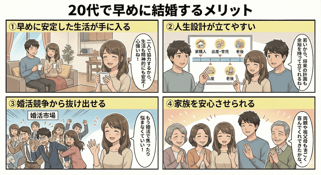 20代で早めに結婚するメリット