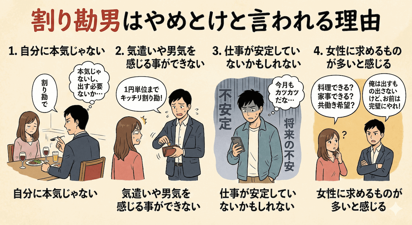 割り勘男はやめとけと言われる理由