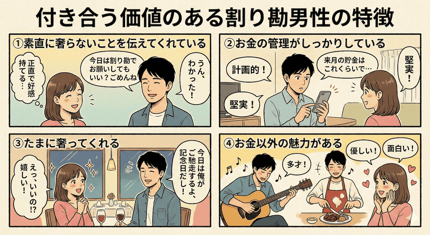 付き合う価値のある割り勘男性の特徴