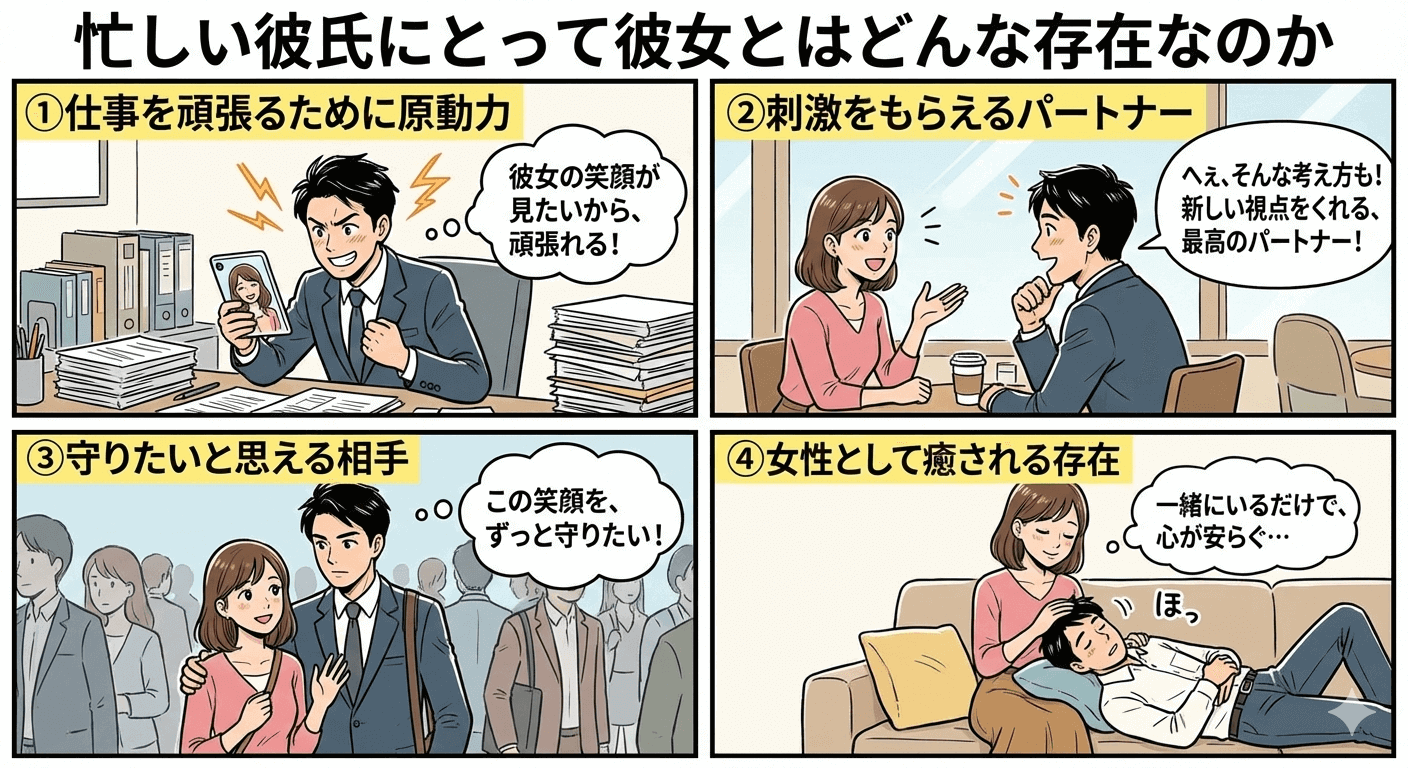 忙しい彼氏にとって彼女とはどんな存在なのか