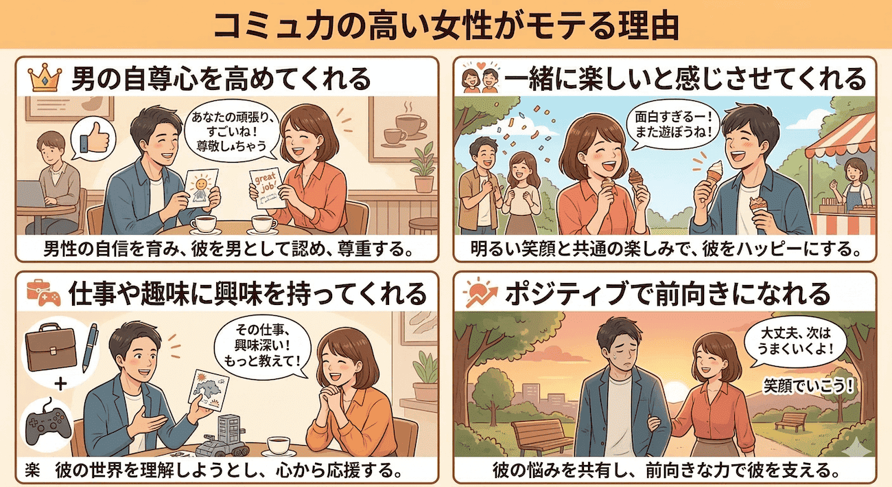コミュ力の高い女性がモテる理由