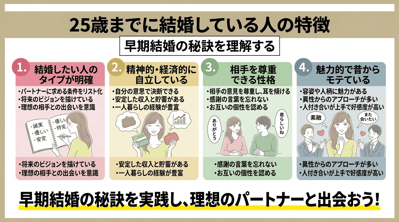 25歳までに結婚している人の特徴