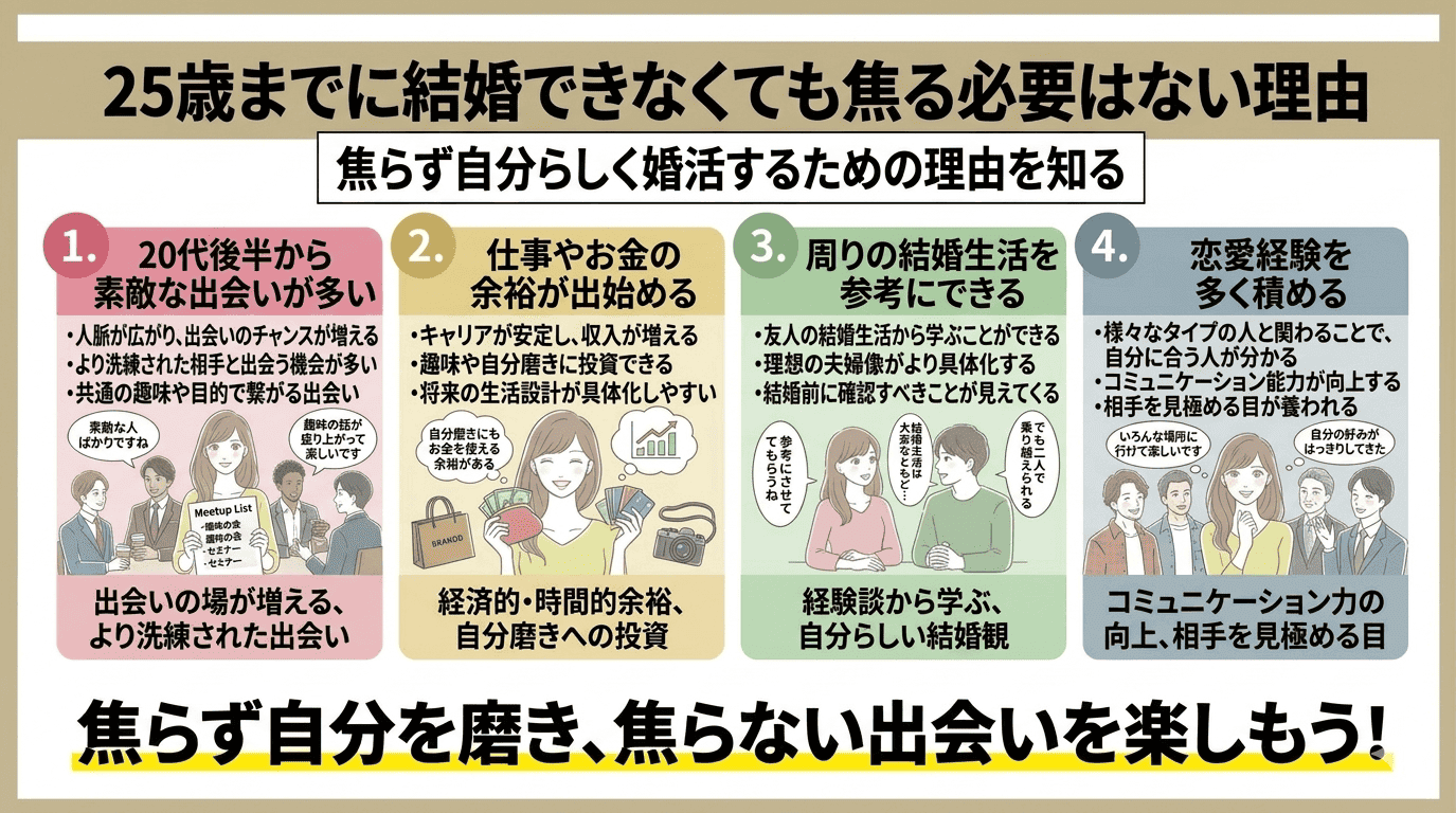 25歳までに結婚できなくても焦る必要はない理由