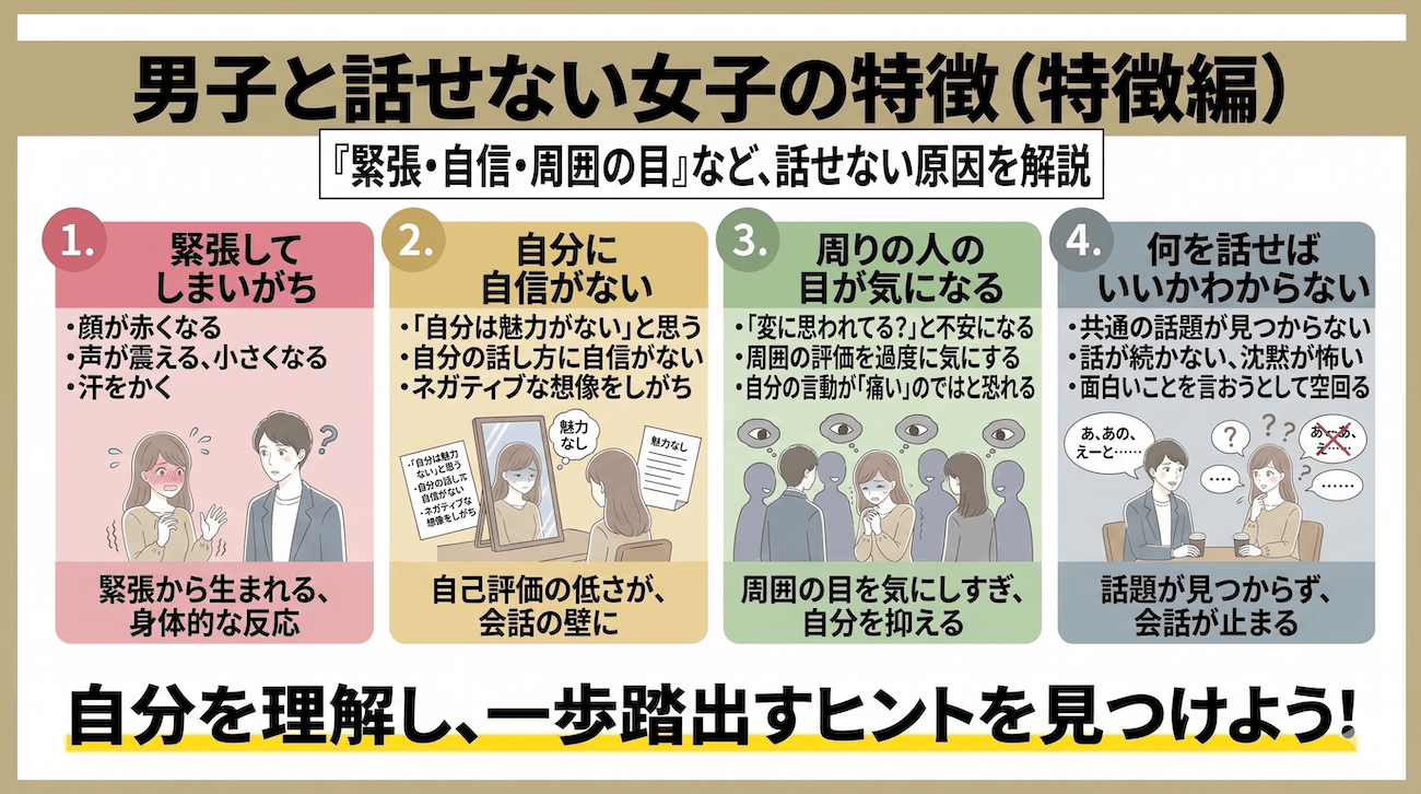 男子と話せない女子の特徴