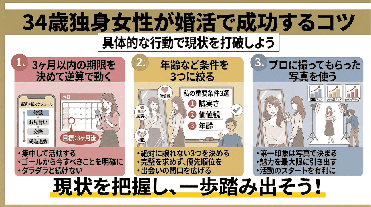 34歳独身女性が婚活で成功するコツ