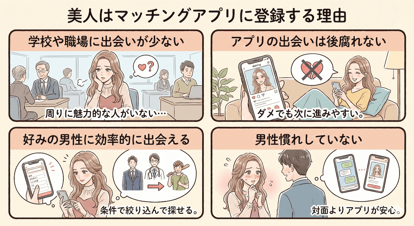 なぜ美人はマッチングアプリに登録するのか