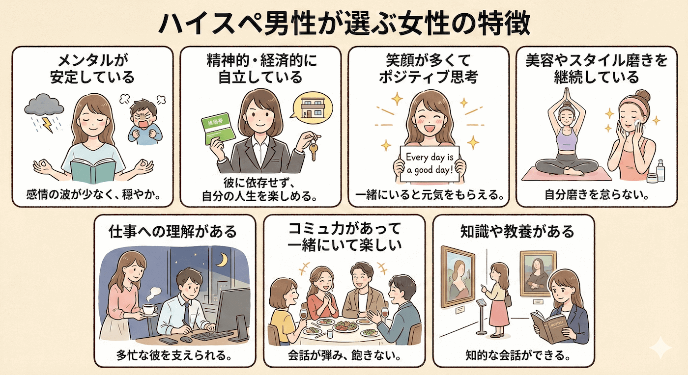 ハイスペ男性が選ぶ女性の特徴