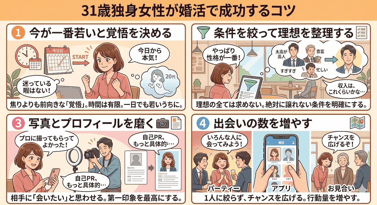 31歳独身女性が婚活で成功するコツ