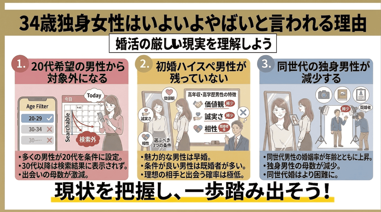 34歳独身女性はいよいよやばいと言われる理由